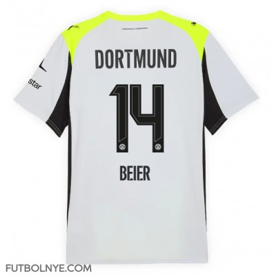 Camiseta Borussia Dortmund Maximilian Beier #14 Visitante Equipación 2025-26 manga corta Camiseta Borussia Dortmund Maximilian Beier #14 Visitante Equipación 2025-26 manga corta